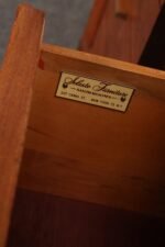 Pair of Mid-Century Modern Stained Mahogany and Brass Two-Drawer Nightstands - Image 18