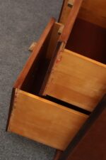 Pair of Mid-Century Modern Stained Mahogany and Brass Two-Drawer Nightstands - Image 27