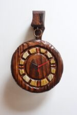Vintage Witco Tiki Burnt Cedar Hand-Painted Wall Clock with Mount - Image 2