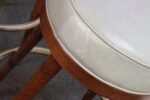 Pair of Mid-Century Modern Walnut and Brass Bar Stools with New Leather Seats - Image 18