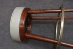 Pair of Mid-Century Modern Walnut and Brass Bar Stools with New Leather Seats - Image 20