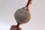 Scandinavian Modernist Sculptural Teak and Ceramic Table Lamp - Image 5