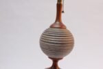 Scandinavian Modernist Sculptural Teak and Ceramic Table Lamp - Image 6