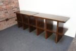 Pair of Vintage Modular Bookcases / Record Shelves in Stained Ash - Image 8
