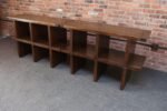 Pair of Vintage Modular Bookcases / Record Shelves in Stained Ash - Image 9