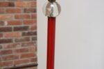 Art Deco Red Painted Metal, Glass and Brass Torchiere Floor Lamp - Image 17