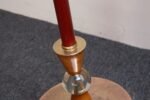 Art Deco Red Painted Metal, Glass and Brass Torchiere Floor Lamp - Image 29