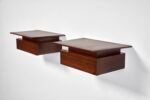 Pair of Petite Danish Modern Single-Drawer Floating Nightstands in Rosewood - Image 2
