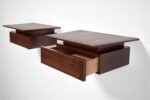 Pair of Petite Danish Modern Single-Drawer Floating Nightstands in Rosewood - Image 8
