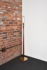 Vintage Scandinavian Sculptural Solid Teak and Brass Floor Lamp - Image 3