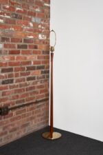 Vintage Scandinavian Sculptural Solid Teak and Brass Floor Lamp - Image 5