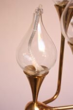 West German Brass and Glass Oil Lamp Candelabra by Freddie Andersen - Image 2