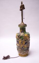 Vintage Italian Floral Relief Ceramic Lamp by Ugo Zaccagnini - Image 2
