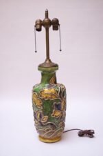 Vintage Italian Floral Relief Ceramic Lamp by Ugo Zaccagnini - Image 4