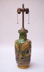 Vintage Italian Floral Relief Ceramic Lamp by Ugo Zaccagnini - Image 6