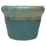 Large Vintage Matte Teal and Green Glazed Ceramic Planter Vase by Deanna Nichols