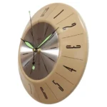 German Art Deco Beige Wall Clock with Black Numerals by Welby