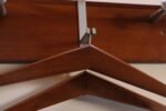 Vintage Walnut and Anodized Aluminum Wall Mounted Coat Rack with Two Hangers - Image 13