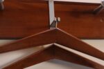 Vintage Walnut and Anodized Aluminum Wall Mounted Coat Rack with Two Hangers - Image 13