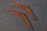 Vintage Walnut and Anodized Aluminum Wall Mounted Coat Rack with Two Hangers - Image 15