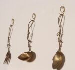 Set of Three Brutalist Brass Decorative Serving Pieces - Ladle, Spoon, and Fork - Image 4