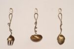 Set of Three Brutalist Brass Decorative Serving Pieces - Ladle, Spoon, and Fork - Image 2