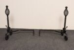 Pair of Gothic Revival Firedogs / Andirons with Basket Twist and Scroll Motif - Image 6