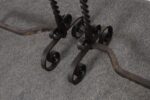 Pair of Gothic Revival Firedogs / Andirons with Basket Twist and Scroll Motif - Image 12