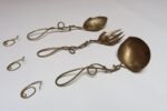 Set of Three Brutalist Brass Decorative Serving Pieces - Ladle, Spoon, and Fork - Image 8