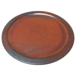 Vintage Studio Pottery Charger in Metallic Gray and Red Glaze by Deanna Nichols