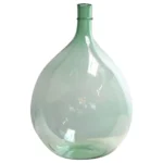 Vintage Italian Mouth Blown Glass Bulbous Demijohn in Seafoam Green