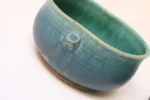Set of Three Vintage Matte Teal Glaze Studio Ceramic Bowls by Deanna Nichols - Image 13