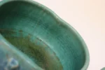 Set of Three Vintage Matte Teal Glaze Studio Ceramic Bowls by Deanna Nichols - Image 16