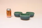 Set of Three Vintage Matte Teal Glaze Studio Ceramic Bowls by Deanna Nichols - Image 10