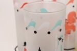 Set of Eight Vintage Frosted Glasses With Animal Carousel Motif by Libbey With Carrier - Image 30
