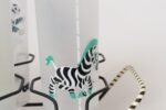 Set of Eight Vintage Frosted Glasses With Animal Carousel Motif by Libbey With Carrier - Image 26