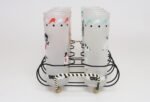 Set of Eight Vintage Frosted Glasses With Animal Carousel Motif by Libbey With Carrier - Image 5