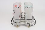 Set of Eight Vintage Frosted Glasses With Animal Carousel Motif by Libbey With Carrier - Image 5