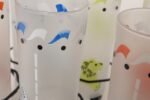 Set of Eight Vintage Frosted Glasses With Animal Carousel Motif by Libbey With Carrier - Image 20