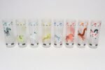 Set of Eight Vintage Frosted Glasses With Animal Carousel Motif by Libbey With Carrier - Image 7
