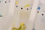 Set of Eight Vintage Frosted Glasses With Animal Carousel Motif by Libbey With Carrier - Image 14
