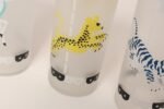 Set of Eight Vintage Frosted Glasses With Animal Carousel Motif by Libbey With Carrier - Image 15