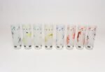 Set of Eight Vintage Frosted Glasses With Animal Carousel Motif by Libbey With Carrier - Image 8