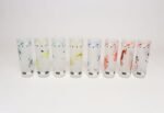 Set of Eight Vintage Frosted Glasses With Animal Carousel Motif by Libbey With Carrier - Image 8