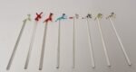 Set of Eight Vintage Blown Glass Animal Cocktail Stirrers with Box by Saxon - Image 5