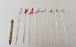 Set of Eight Vintage Blown Glass Animal Cocktail Stirrers with Box by Saxon - Image 6