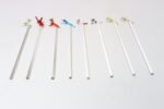 Set of Eight Vintage Blown Glass Animal Cocktail Stirrers with Box by Saxon - Image 7