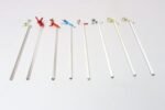 Set of Eight Vintage Blown Glass Animal Cocktail Stirrers with Box by Saxon - Image 7