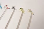 Set of Eight Vintage Blown Glass Animal Cocktail Stirrers with Box by Saxon - Image 16