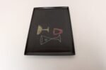Large Rectangular Mid-Century Black Resin Coral and Shell Inlaid "Barware" / "Martini" Drinks Tray by Couroc - Image 3